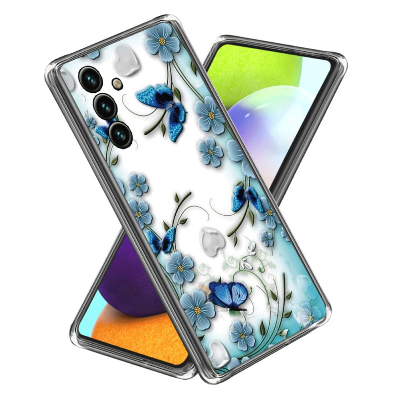Samsung Galaxy A25 5G Custodia Farfalle e fiori