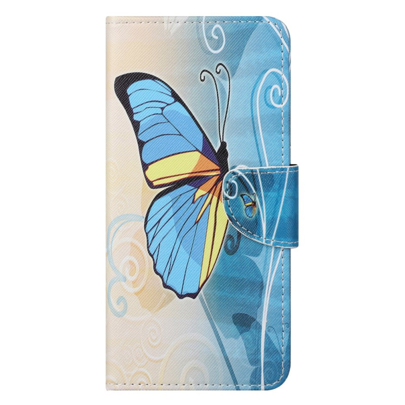 Custodia Xiaomi Redmi Note 12S Butterfly Giallo e Blu