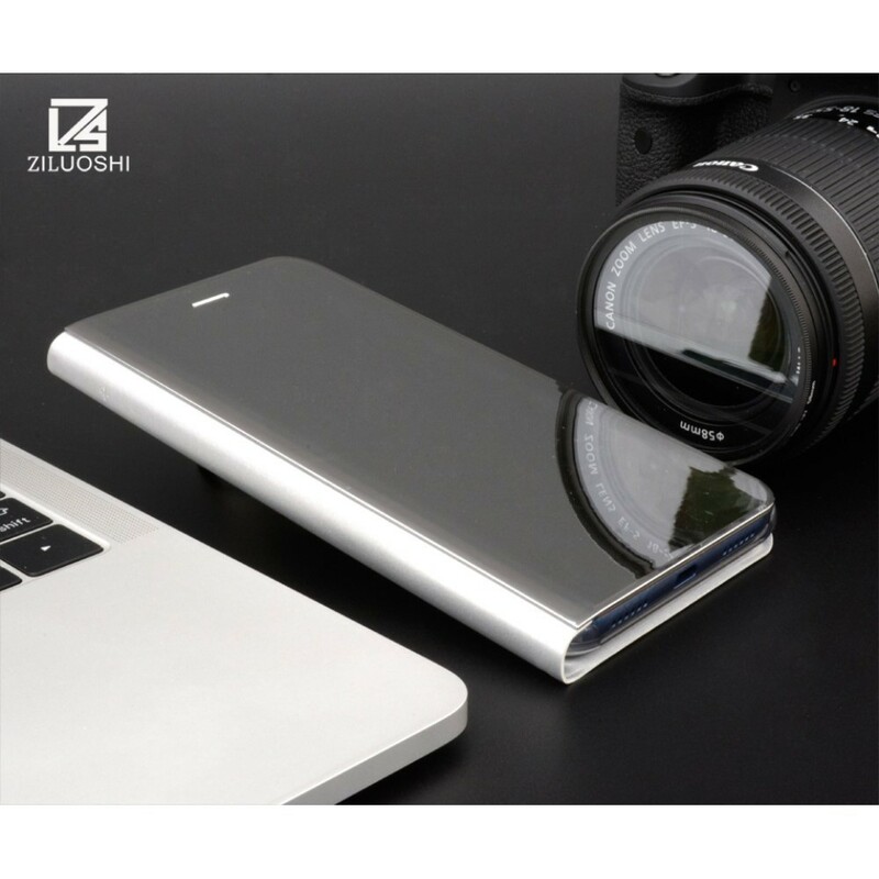 Visualizza la cover Huawei P8 Lite 2017 effetto specchio e pelle
