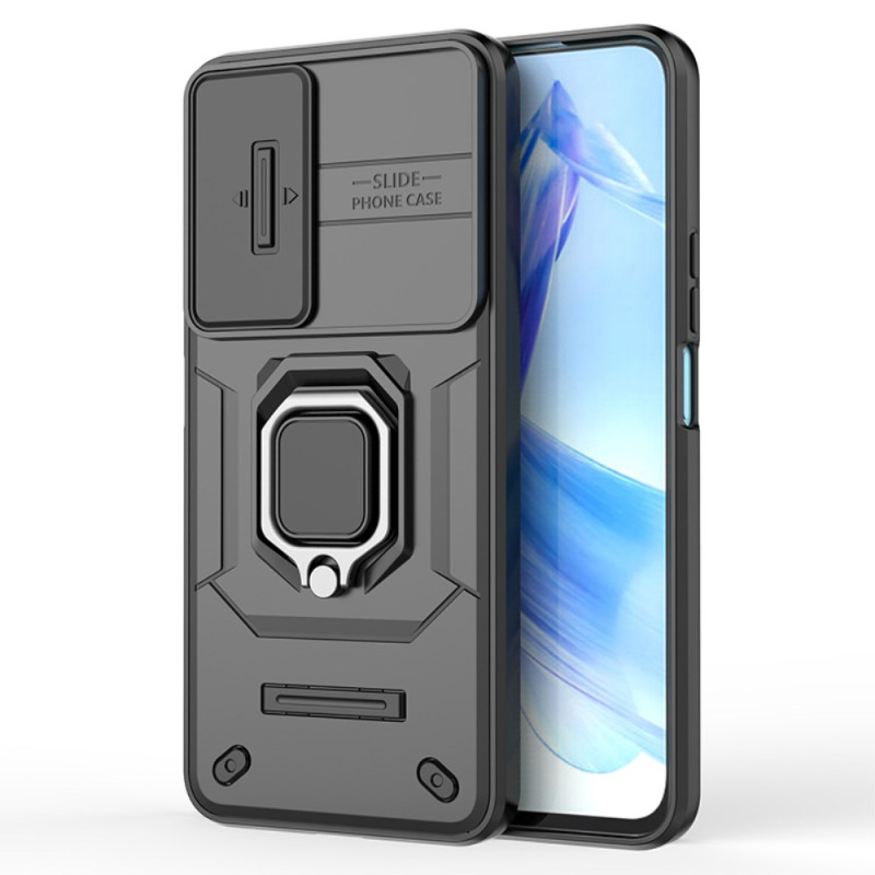 Coque Honor 90 Lite Ring Résistante avec Protecteur Caméra Coulissant