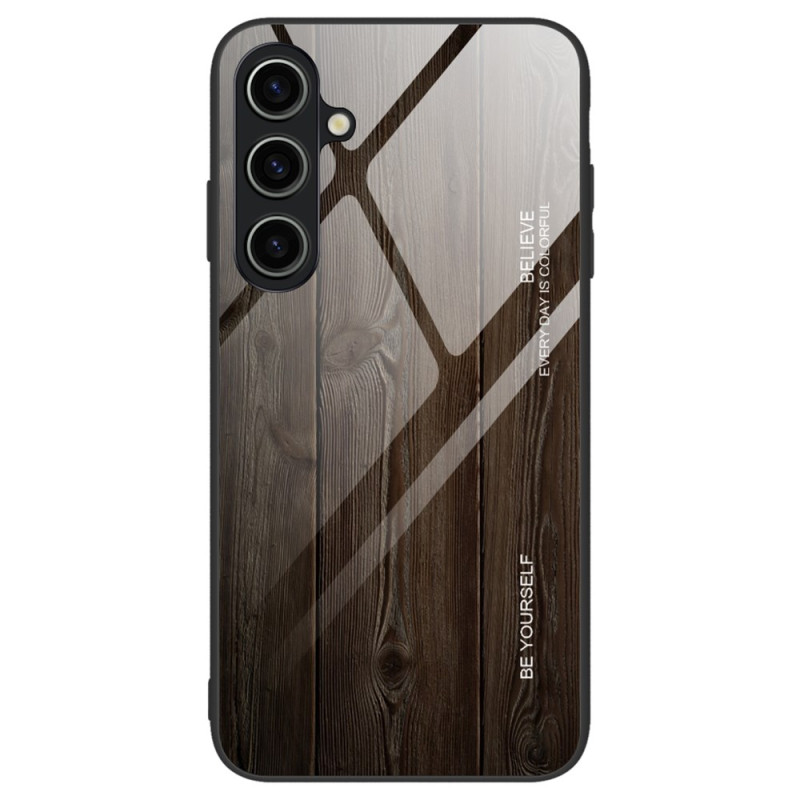 Samsung Galaxy A55 5G Custodia in vetro temperato effetto legno
