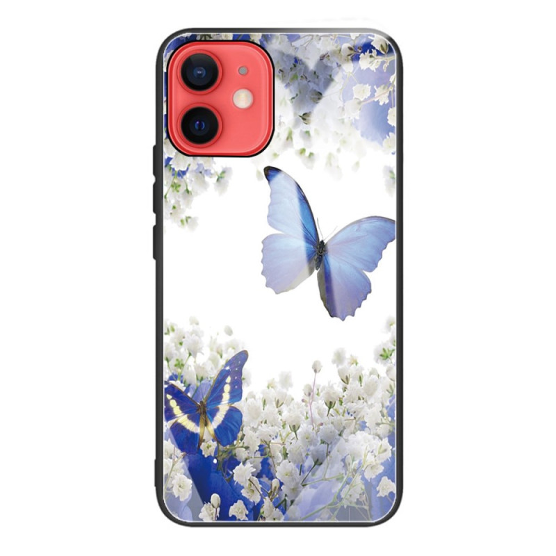 Farfalle e fiori Custodia in vetro temperato per iPhone 11