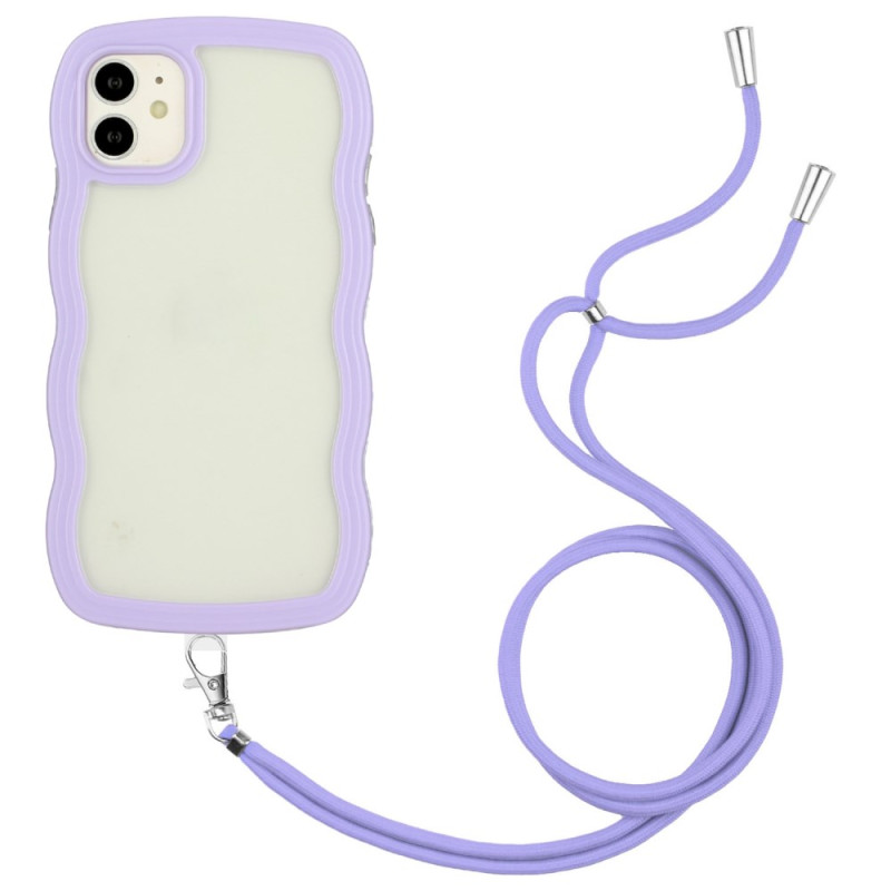 Custodia a cordoncino per iPhone 11 con cornice colorata