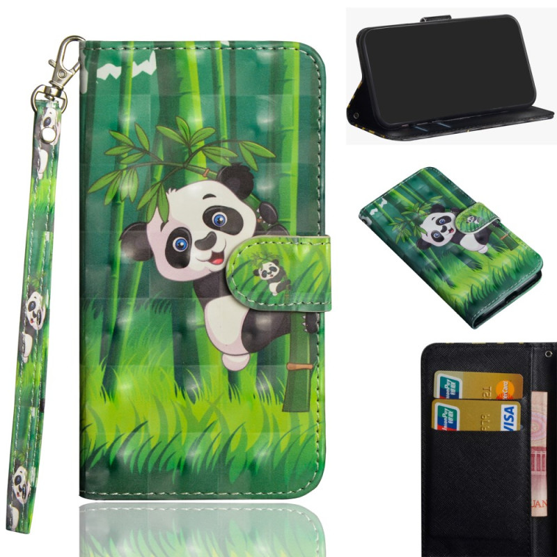 Custodia iPhone 11 Panda Bamboo con cordino