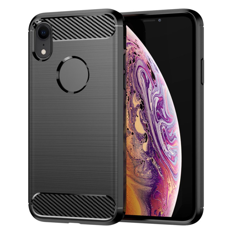 Custodia per iPhone XR in fibra di carbonio spazzolata