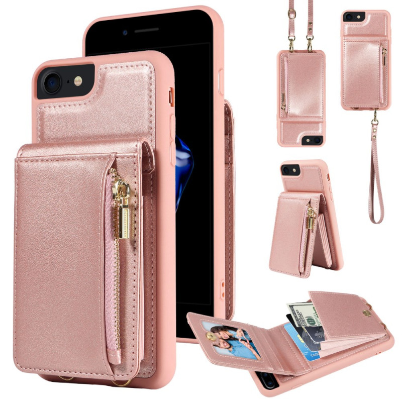 Custodia per iPhone SE 3 (2022) / SE 2 (2020) / 8 / 7 Cordino di blocco RFID e tracolla