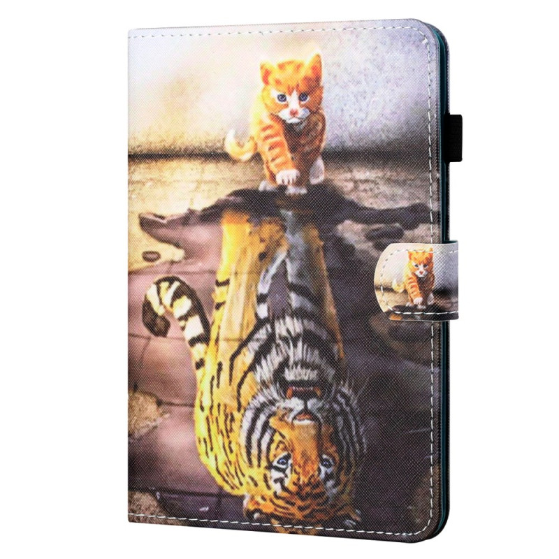 Custodia Samsung Galaxy Tab A9 Gatto e Tigre