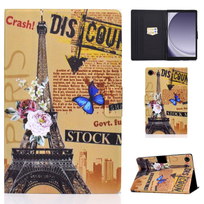 Custodia vintage per Samsung Galaxy Tab A11 / A9 Torre Eiffel