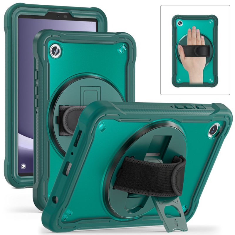 Coque Samsung Galaxy Tab A9 Support Rotatif à 360 Degrés et Sangle