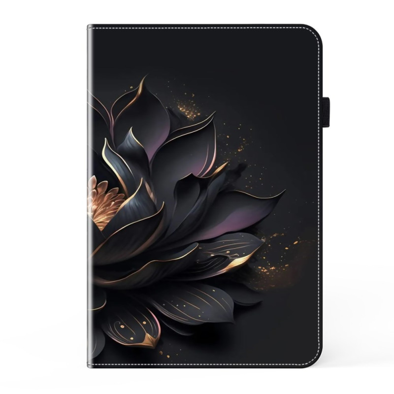 Samsung Galaxy Tab A9 Plus Custodia floreale nera