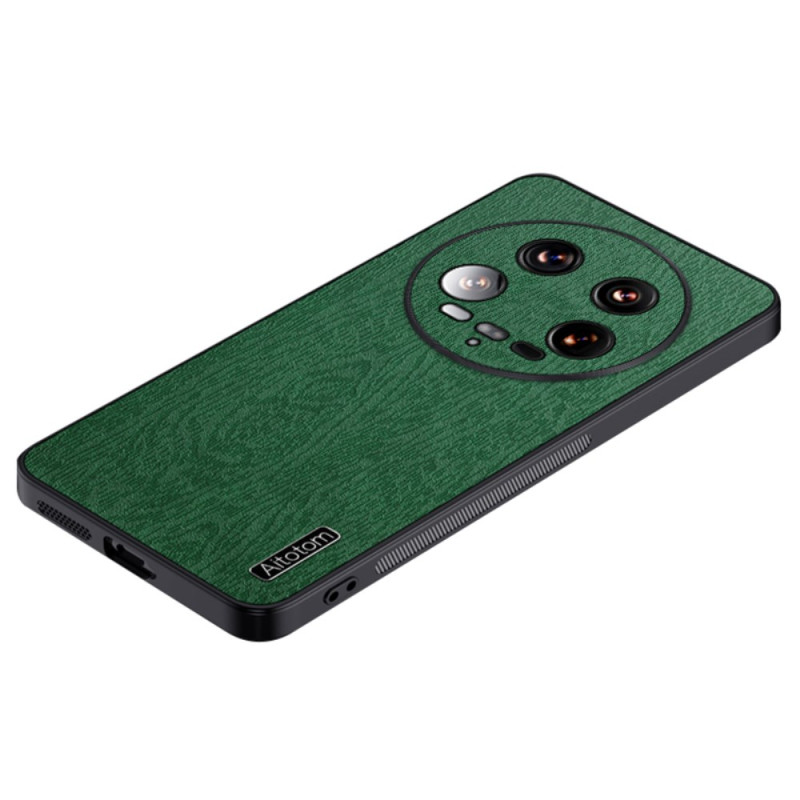 Xiaomi 14 Ultra Style Custodia in pelle texture legno