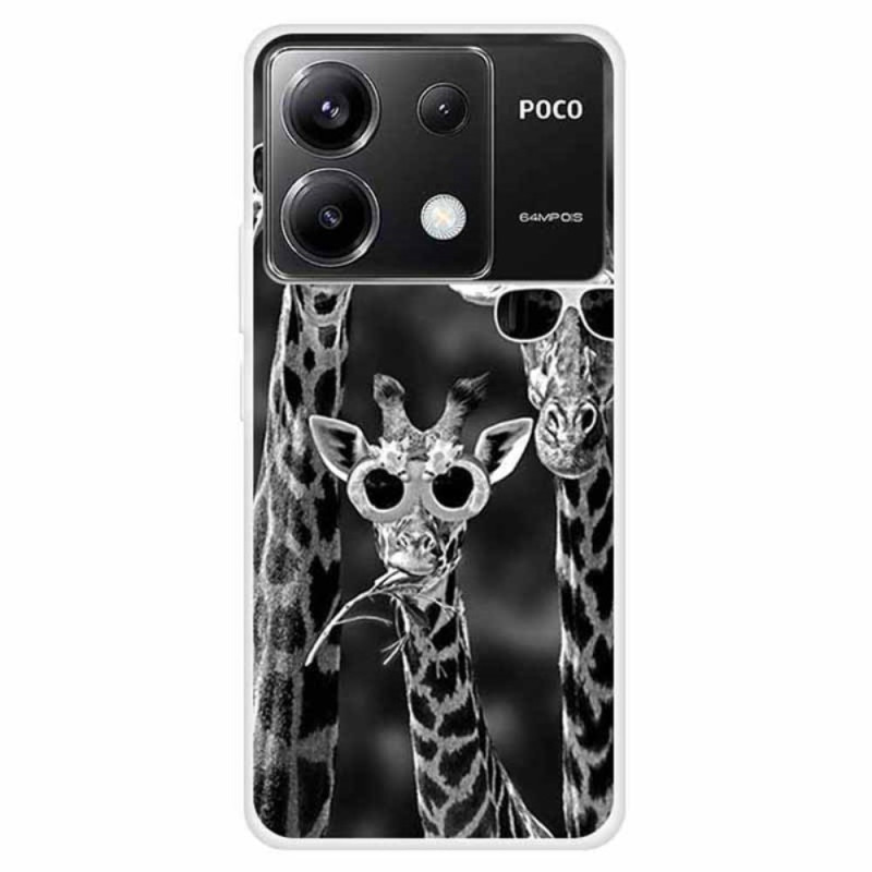 Xiaomi Redmi Note 13 Pro 5G / Poco X6 5G Custodia Giraffe con occhiali da sole