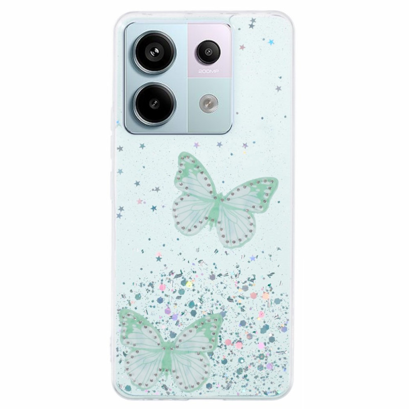 Xiaomi Redmi Note 13 Pro 5G / Poco X6 5G Custodia Glitter Butterflies