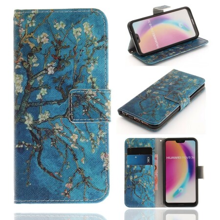 Huawei P20 Lite Custodia Premium con albero di fiori