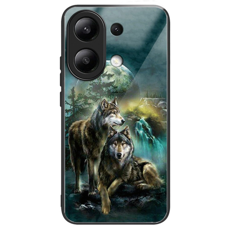 Xiaomi Redmi Note 13 4G Custodia in vetro temperato Motif Wolves