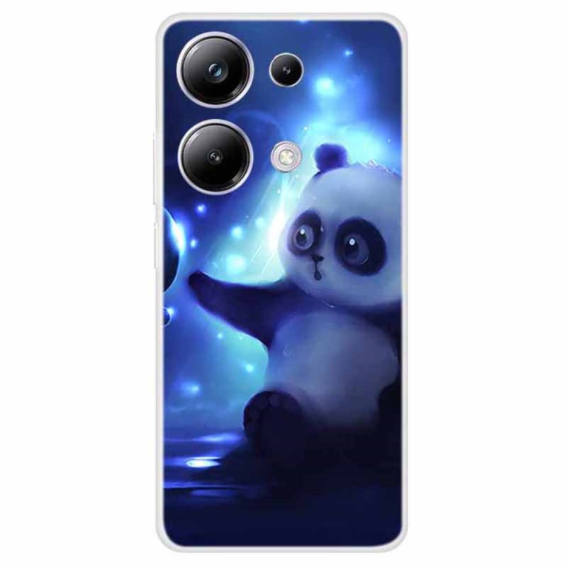 Xiaomi Redmi Note 13 Pro 4G / Poco M6 Pro 4G Custodia Panda su sfondo blu