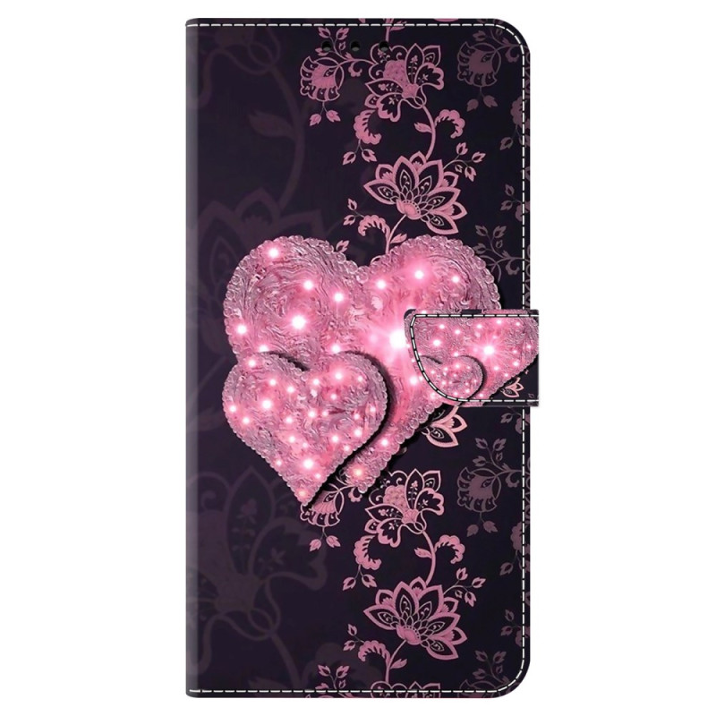 Custodia Oppo A38 / A18 con cuori in pizzo