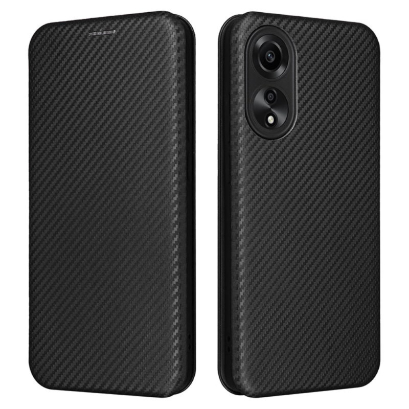 Flip cover Oppo A78 in fibra di carbonio