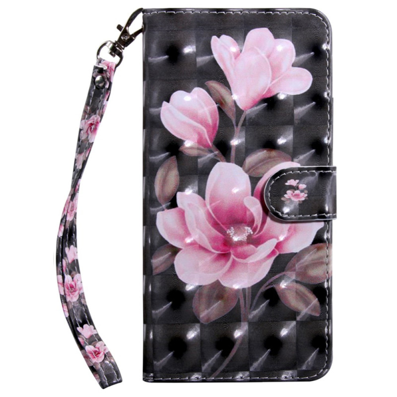 Custodia Xiaomi Redmi A3 Pink Flower Strap