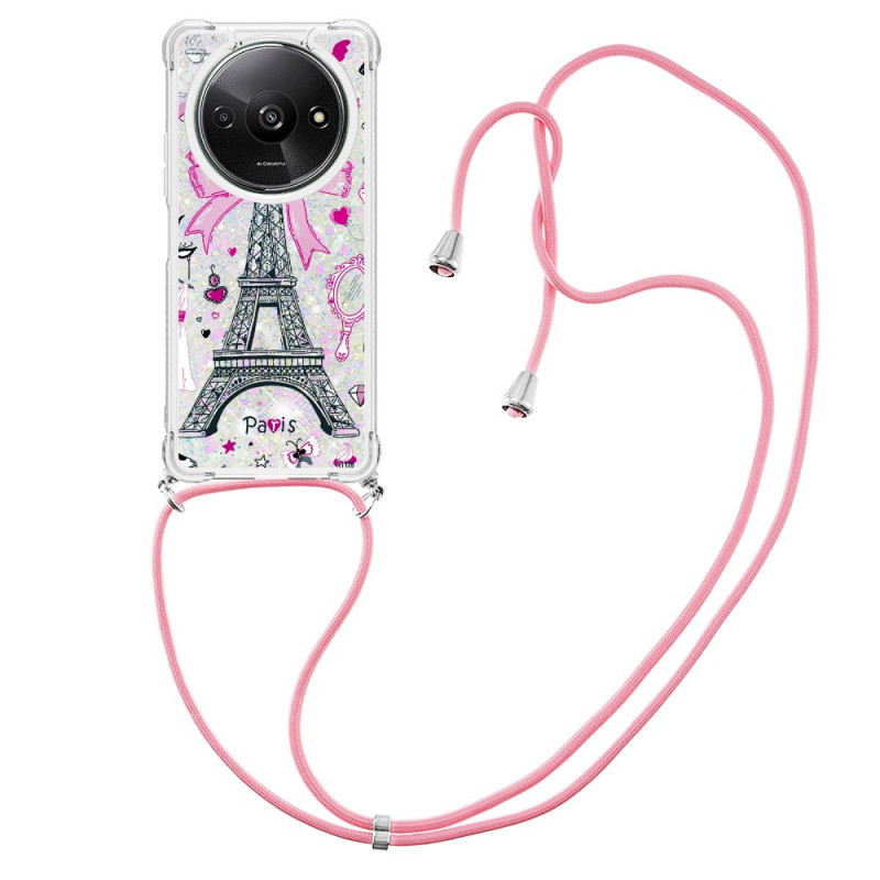 Xiaomi Redmi A3 Glitter Torre Eiffel Coulisse Cover