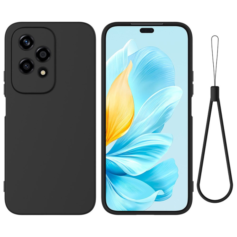 Honor 200 Lite Custodia in silicone liquido con cordino