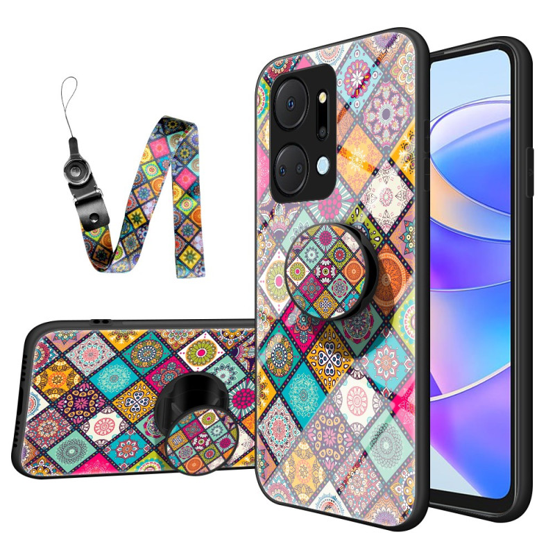 Honor X7a Custodia Patchwork Anello di supporto