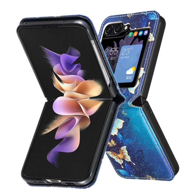 Samsung Galaxy Z Flip 6 Custodia farfalle oro