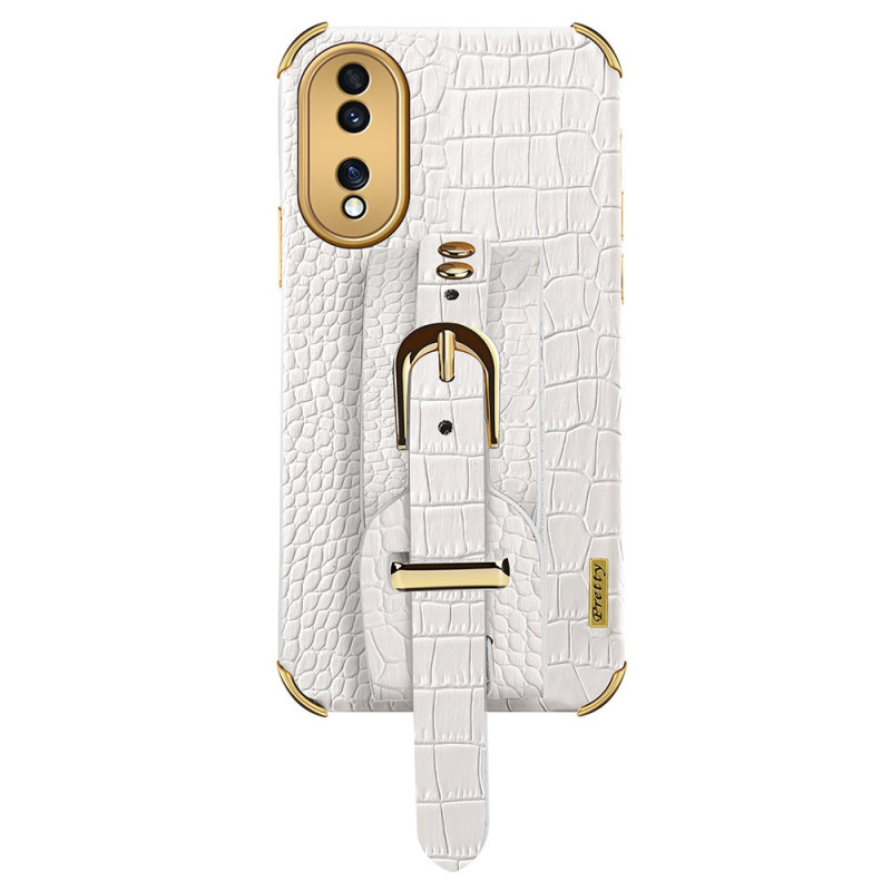 Honor 70 Custodia in stile coccodrillo con supporto a bracciale