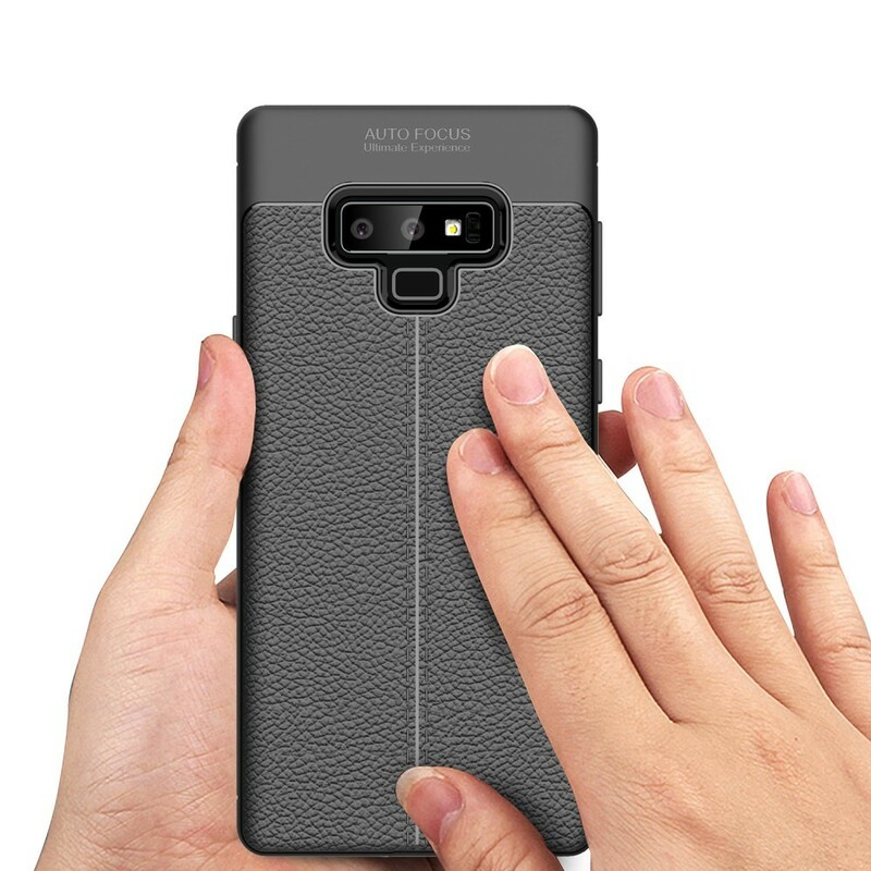 Samsung Galaxy Note 9 Custodia in pelle effetto litchi doppia linea