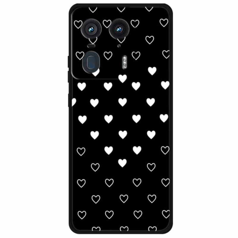 Cover Motorola Edge 50 Ultra White Hearts