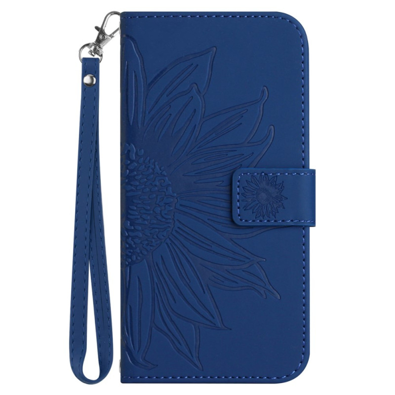 Custodia iPhone 16 Stampa girasole con cordino