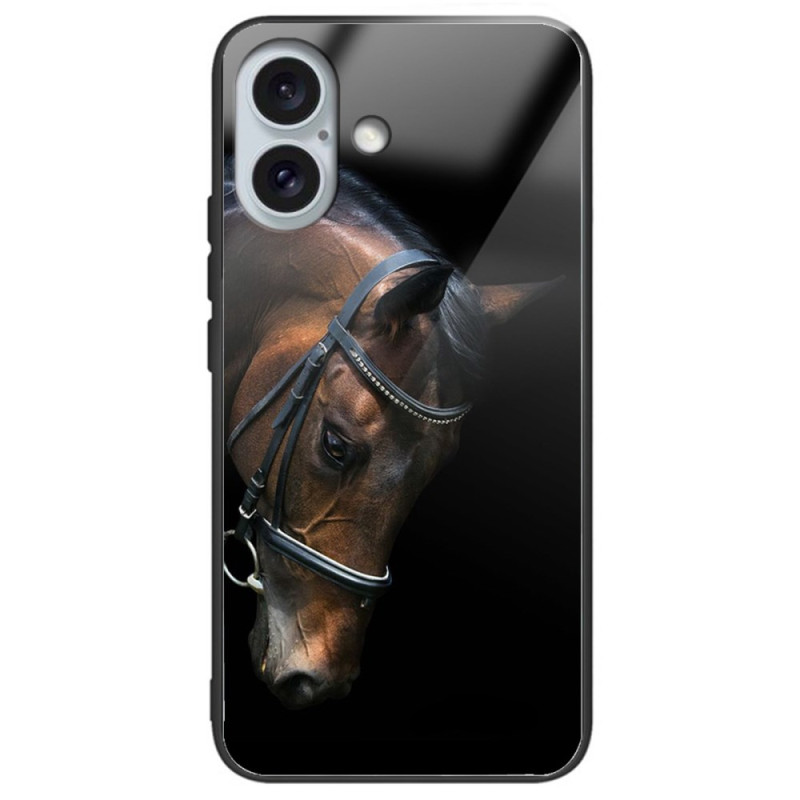 Custodia iPhone 16 Plus Vetro temperato Testa di cavallo