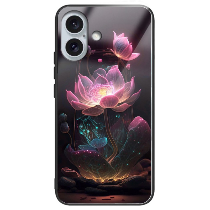 Custodia iPhone 16 Plus Vetro Temperato Lotus Rosa