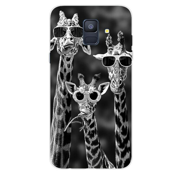 Samsung Galaxy A6 Giraffe con cover per occhiali