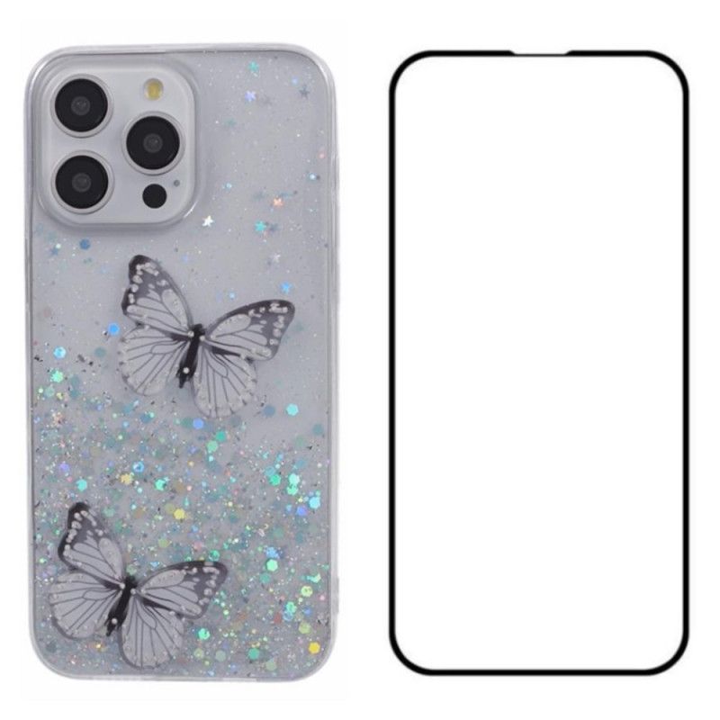 Custodia iPhone 16 Pro Protezione dello schermo Serie Glitter WANLONFENG