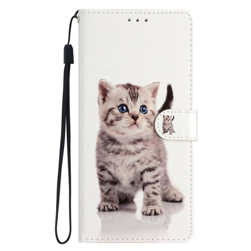 Custodia iPhone 16 Pro Max Cute Cat con cordino