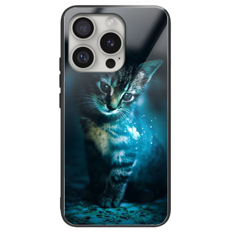 Custodia iPhone 16 Pro Max Gatto di vetro temperato