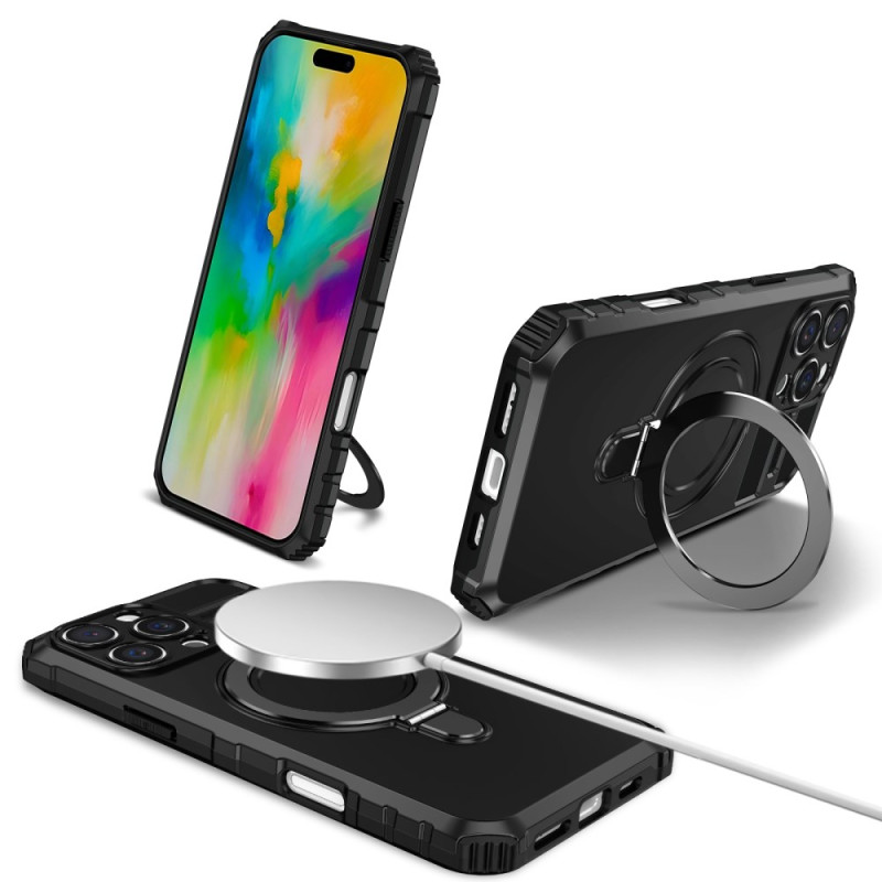 Custodia magnetica per iPhone 16 Pro Max con anello e supporto