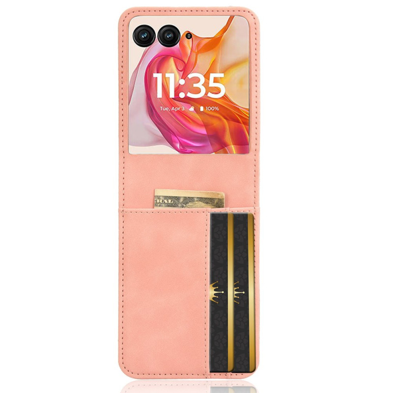 Cover Motorola Razr 50 Ultra / Razr Plus 2024 Custodia in pelle con effetto scheda