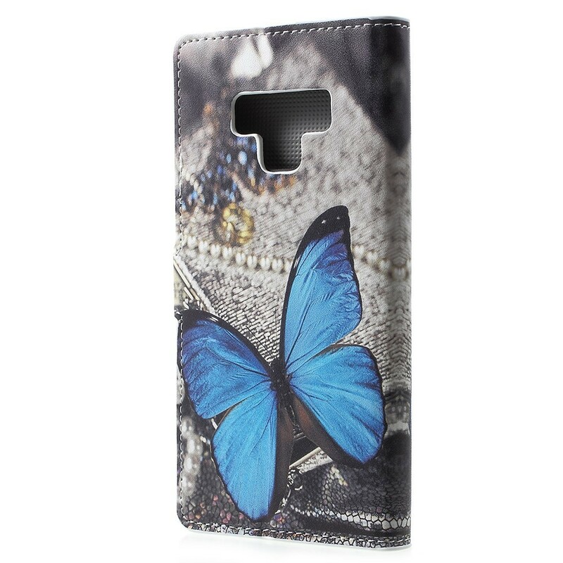 Samsung Galaxy Note 9 Custodia Butterfly Blue