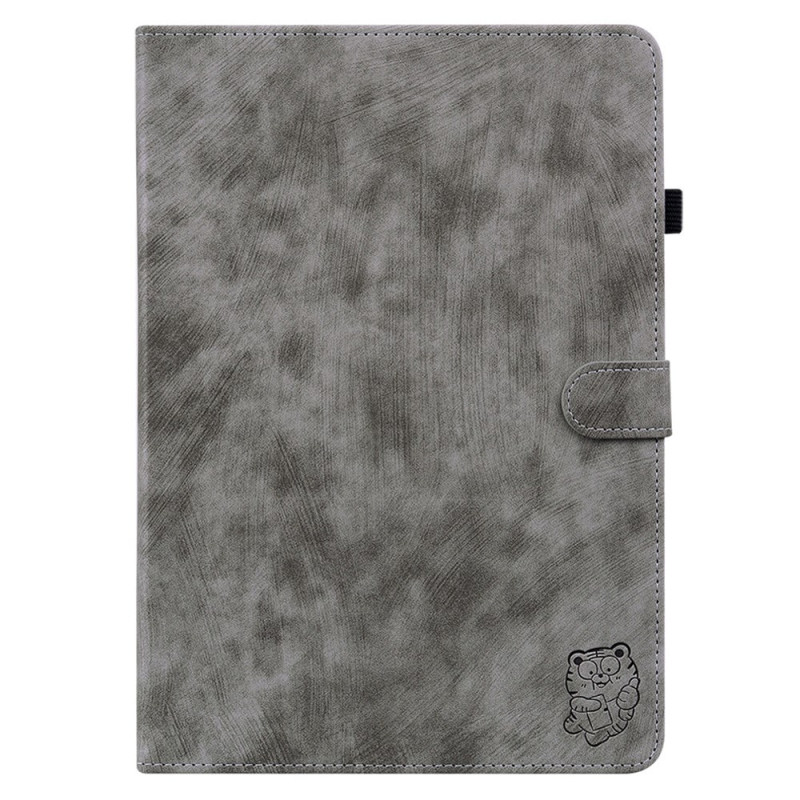 Cover per iPad Air 13 (2025) (2024) Effetto scamosciato Motivo tigre