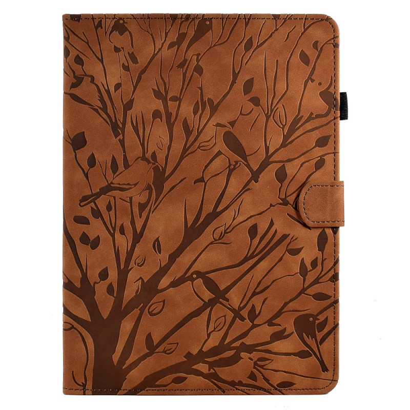 Flip Cover iPad Pro 11 (2024) Effetto scamosciato Motivo albero