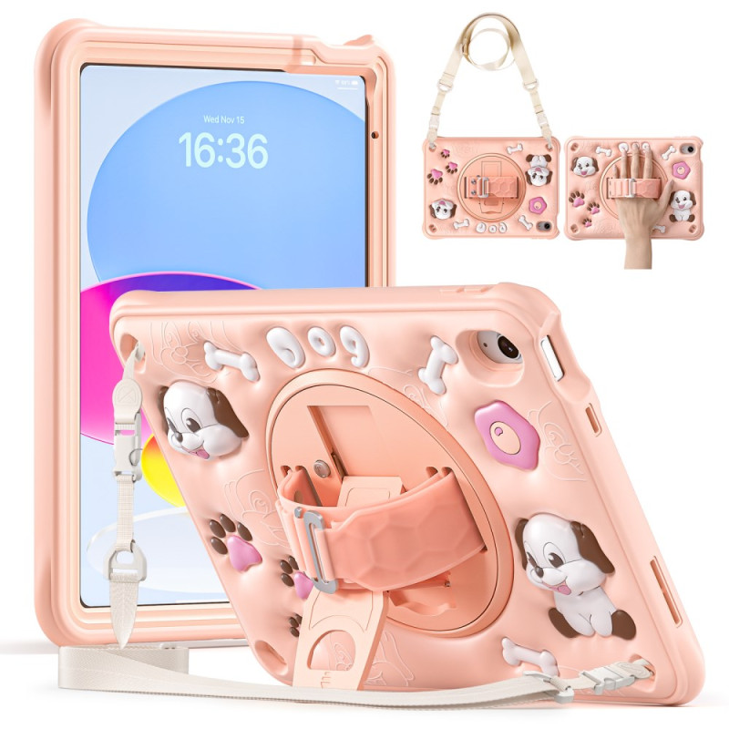 Cover per iPad 10.9 (2022) per bambini, tracolla e supporto cani
