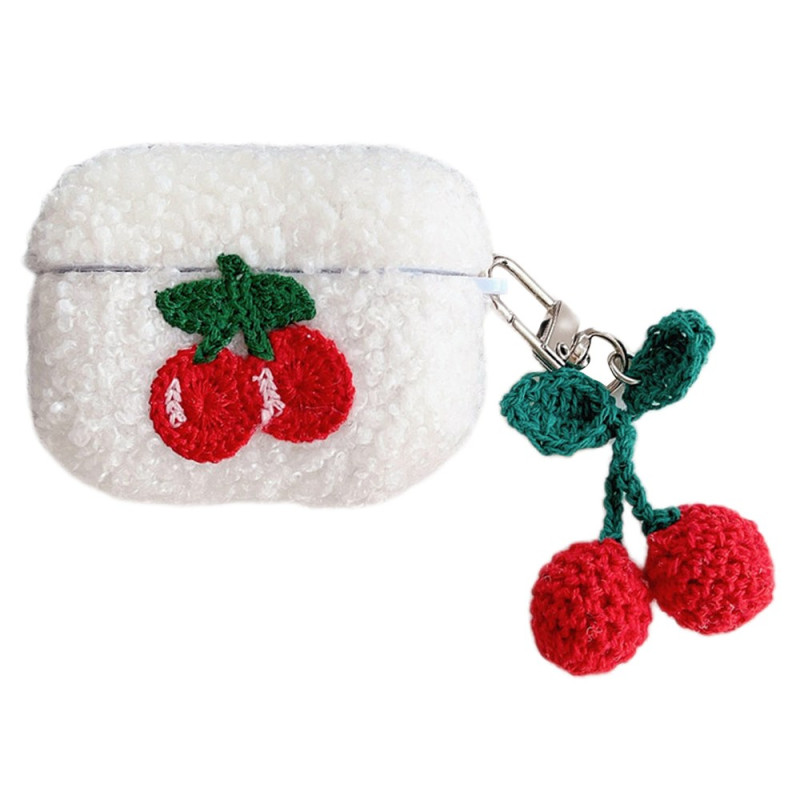 Custodia AirPods Pro 2 in peluche Cherry con ciondolo