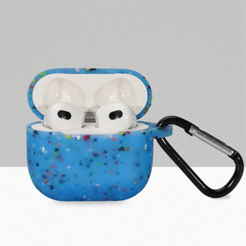 Custodia Apple Airpods 3 in stile floreale con moschettone