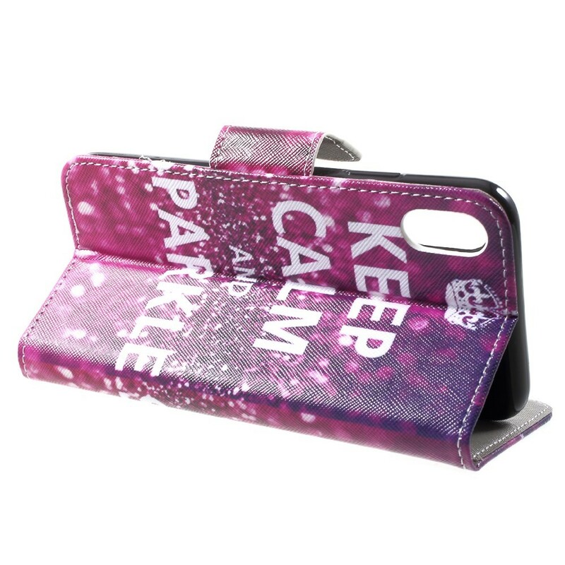 Custodia per iPhone XR Keep Calm and Sparkle