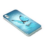 Custodia per iPhone XR Butterfly Blue Fluorescente