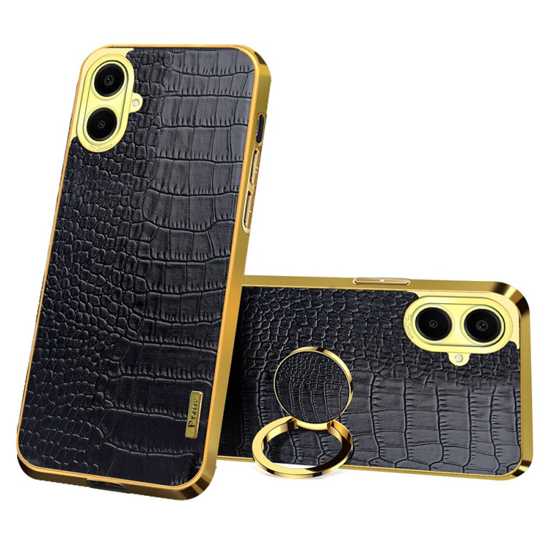 Coque Samsung Galaxy A06 Texture Crocodile Anneau et Support