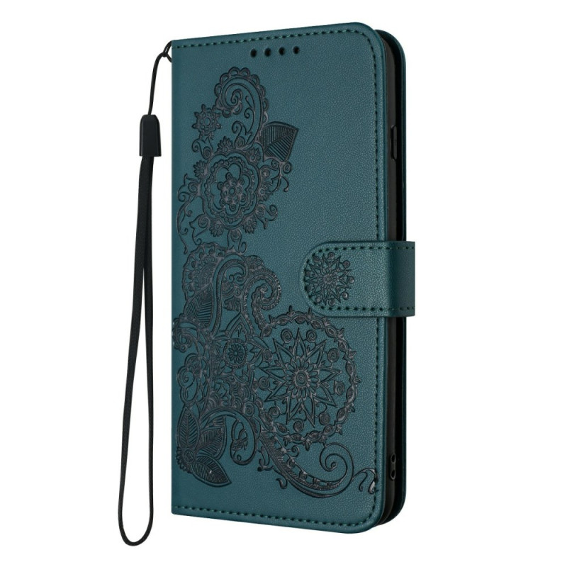 Samsung Galaxy S25 Plus 5G Custodia con cinturino in pizzo floreale