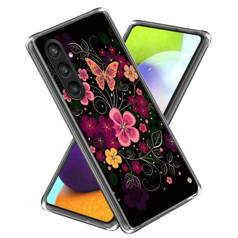 Samsung Galaxy A56 5G Custodia Farfalle e fiori